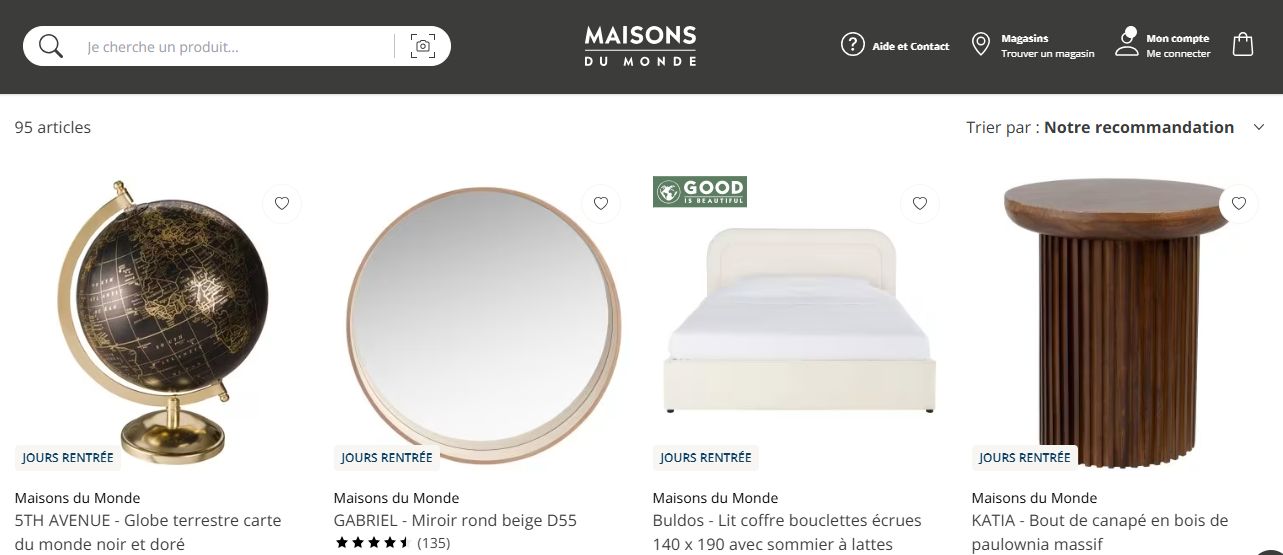 Maisons du Monde – Les Jours Rentrée, 30 % de réduction jusqu’au 16/09